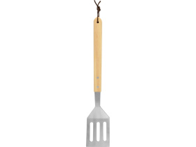 Лопатка для барбекю с деревянной ручкой BBQ (серебристый, натуральный)