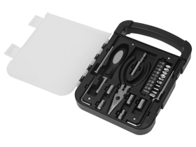 Набор инструментов в пластиковом кейсе Fixit (черный, прозрачный)