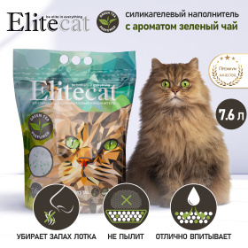 ELITECAT Наполнитель впитывающий силикагель "Chrysolite Green Tea", 7.6л