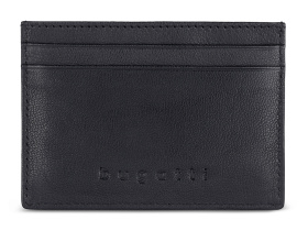 Портмоне для кредитных карт BUGATTI ЧЕРНАЯ МАГИЯ | BLACK MAGIC, с защитой данных RFID, черное, натуральная кожа козы, 10х0,5х7 см
