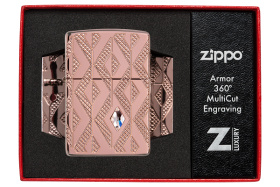 Зажигалка ZIPPO Armor® Geometric с покрытием Rose Gold, латунь/сталь, розовое золото, 38x13x57 мм