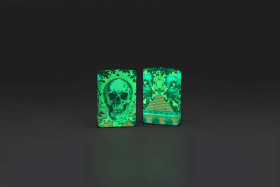 Зажигалка ZIPPO Skull Design с покрытием Glow In The Dark Green,латунь/сталь,разноцветная38x13x57 мм