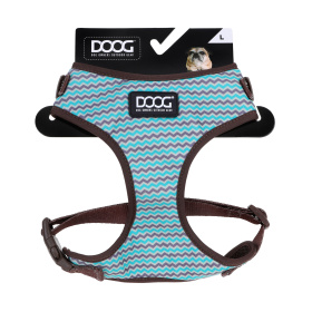 DOOG Шлейка для собак "NEOFLEX BENJI", коричнево-голубой зигзаг, L, 50-70см (Австралия)