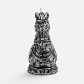 Свеча фигурная «Бюст лошади», серебристая