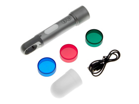 Фонарь аккумуляторный с регулируемым фокусом Vortez, 9 режимов, 650 Лм (темно-серый)