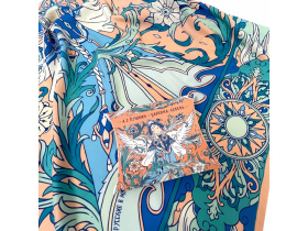 Платок Царевна Лебедь (синий, голубой, белый, разноцветный)