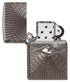 Зажигалка ZIPPO Armor® с покрытием Black Ice®, латунь/сталь, чёрная, 38x13x57 мм