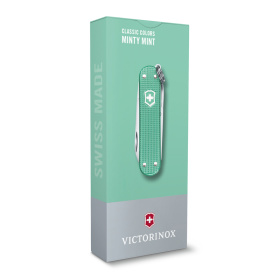 Нож-брелок VICTORINOX Classic SD Alox Colors "Minty Mint", 58 мм, 5 функций, мятный