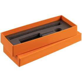 Коробка Notes с ложементом для ручки и флешки, оранжевая