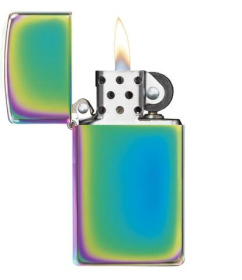 Зажигалка ZIPPO Slim® с покрытием Spectrum™, латунь/сталь, разноцветная, глянцевая, 30x10x55 мм