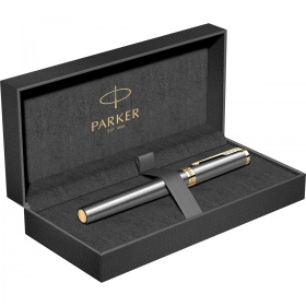 Перьевая ручка Parker Ingenuity Grey Core GT, перо: F (2 картриджа black и blue) в подарочной коробке