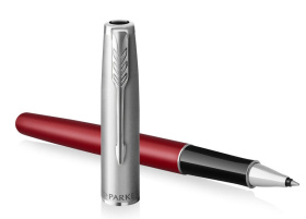 Ручка роллер Parker Sonnet T546  Red CT F черные чернила, в подарочной коробке