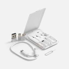 Органайзер с беспроводной зарядкой и набором адаптеров Octopod, белый