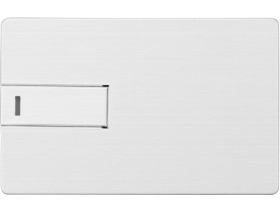 Флеш-карта USB 2.0 16 Gb в виде металлической карты Card Metal, серебристый
