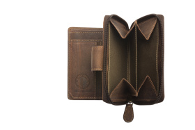 Бумажник женский KLONDIKE «Wendy», натуральная кожа в темно-коричневом цвете, 10 х 13,5 см